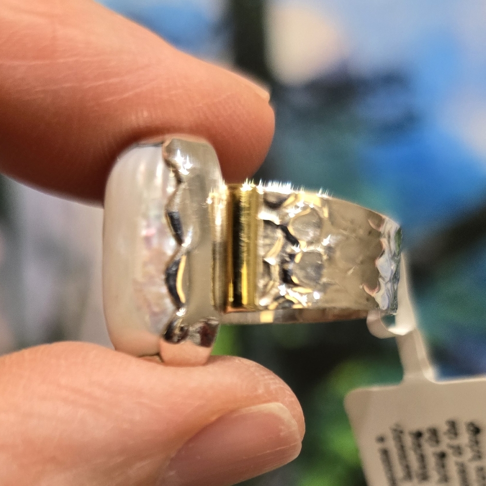 Pearl Boho Solid Sterling Silver 925 Gemstone Rin… - image 3